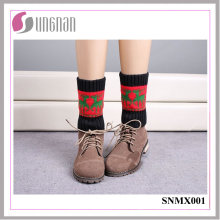 2015 Best Design Warm Christmas Elk Leg Warmers Knitted Socks